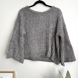 SAKS FIFTH AVENUE Grey Sweater with Wide Sleeves